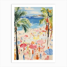 Marina Di Ragusa, Sicily   Italy Beach Club Lido Watercolour 4 Art Print