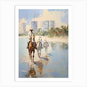 Horse Painting In Miami Beach Post Impressionism Style 11 Art Print