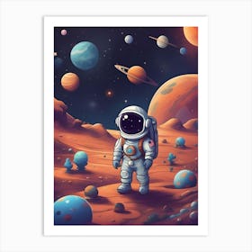 Astronaut In Space 1 Art Print