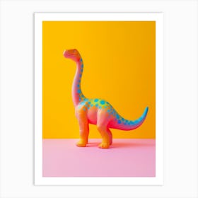 Toy Dinosaur Rainbow Brachiosaurus Portrait Art Print