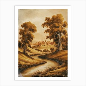 Landscape With Trees And A River Art Print