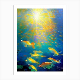 Koromo Koi 1, Fish Monet Style Classic Painting Art Print