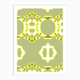 Yellow And Green Floral Pattern Art Print