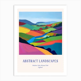 Colourful Abstract Yorkshire Dales National Park England 1 Poster Blue Art Print