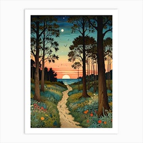 William Morris Sunset In The Woods Art Print