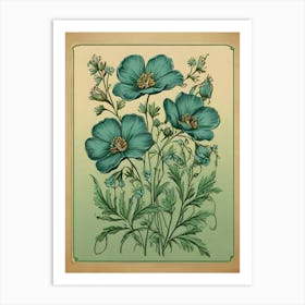 Flax Elegance in Bloom Art Print