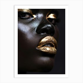 Gold Lips 3 Art Print