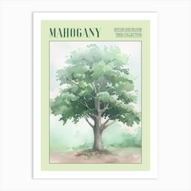 Mahogany Tree Atmospheric Watercolour Painting 6 Poster Art Print