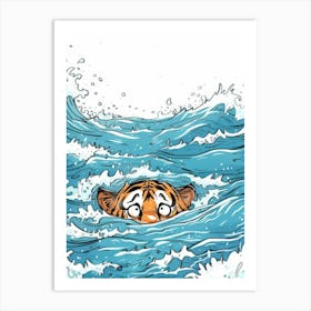 Tiger In The Water 9 Art Print