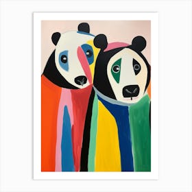Colourful Kids Animal Art Giant Panda 1 Art Print