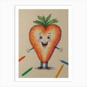 Strawberry Cartoon Art Print