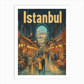 Aihrgdesign A Classic 1960s Travel Poster For Istanbul 3 Art Print