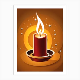 Christmas Candle 12 Vector art Art Print