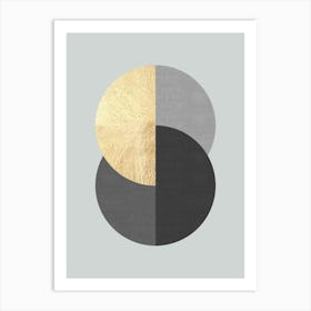 Geometry with gold and textures 1 Art Print