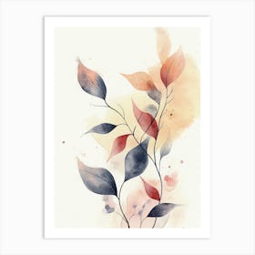 Watercolor Leaves Canvas Print Art Print