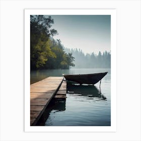 Boat On A Lake 3 Art Print