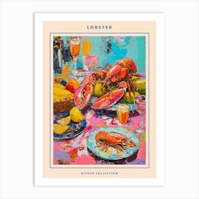 Kitsch Lobster Banquet Painting 3 Poster Art Print