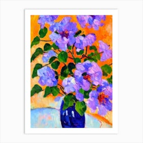 Jacaranda Floral Abstract Block Colour 1 Flower Art Print