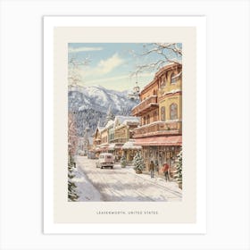 Vintage Winter Poster Leavenworth Washington 2 Art Print