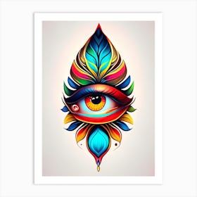 Wisdom, Symbol, Third Eye Tattoo 3 Art Print