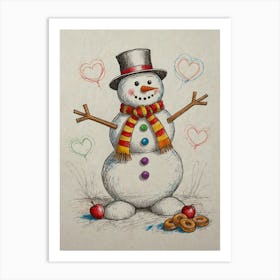 Snowman 6 Art Print