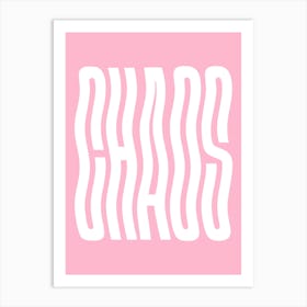 Chaos wavy text pink tone Art Print