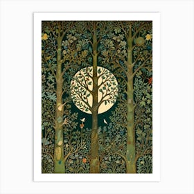 William Morris Moonlight In The Woods 6 Art Print