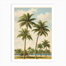 Plage De La Caravelle Guadeloupe Vintage Art Print