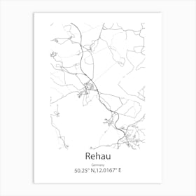 Rehau,Germany Minimalist Map Art Print