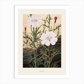 Flower Illustration Phlox 1 Poster Art Print