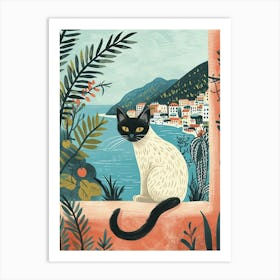 Siamese Cat Storybook Illustration 1 Art Print