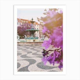 Lisbon Fountain Square Art Print