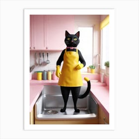 Cat In A Sink Art Print