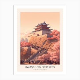 Hwaseong Fortress Suwon South Korea Travel Poster Art Print