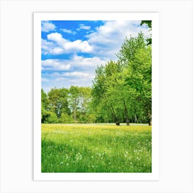 Spring time Green Meadow Art Print