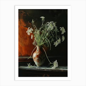 Baroque Floral Still Life Queen Annes Lace 3 Art Print