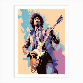 Jimi Hendrix Pastel Portrait 3 Art Print