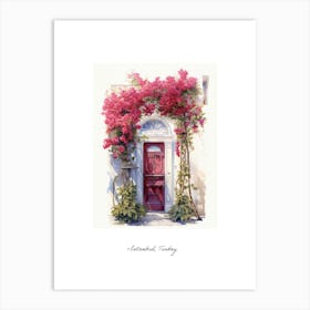 Istanbul, Turkey   Mediterranean Doors Watercolour Painting 3 Poster Art Print