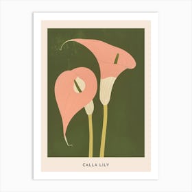 Pink & Green Calla Lily 2 Flower Poster Art Print