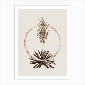 Gold Ring Adam's Needle Glitter Botanical Illustration n.0117 Art Print
