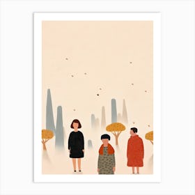 In Paris With The Eiffel Tower Scene, Tiny People And Illustration 5 Art Print