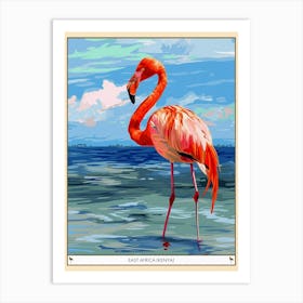 Greater Flamingo East Africa Kenya Tropical Illustration 7 Poster Art Print