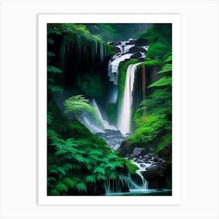 Shifen Waterfall, Taiwan Nat Viga Style Art Print