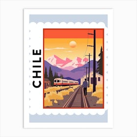 Chile 2 Travel Stamp Poster Art Print