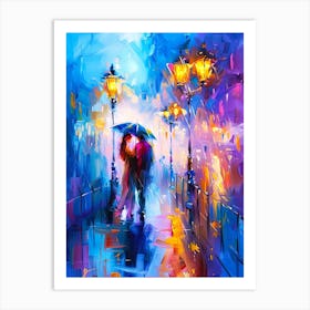 Couple In The Rain 1 Art Print