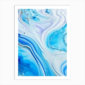 Water Inspired Fantasy Or Surrealistic Art Waterscape Marble Acrylic Painting 2 Art Print