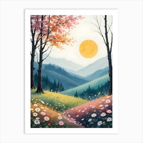 Sunset In The Mountains 5 Art Print