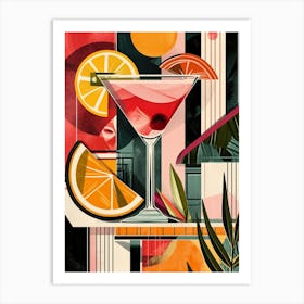 Fruity Art Deco Cocktail 2 Art Print