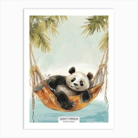 Giant Panda Napping In A Hammock Poster 3 Art Print