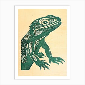 Iguana Bold Block 9 Art Print